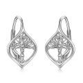 wholesale 925 Sterling Silver Tree Of Life Drop Earrings For Women White Gold Plated-0-0