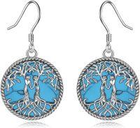 wholesale Sterling Silver Crystal Sister Earrings Birthday Gift for Sisters-Silver-Turquoise Sister Earrings