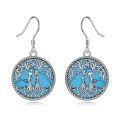 wholesale 925 Sterling Silver Larimar Tree of Life Dangle Earrings Birthstone s for Women Girls-0-47