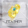 wholesale 925 Sterling Silver Turquoise Leaf Ring-0-2