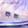 wholesale 925 Sterling Silver Purple Cubic Zirconia Stud Earrings 6mm Round Gemstone  for Women Girls-0-2