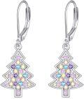 wholesale 925 Sterling Silver Multi-Color Crystal Christmas Tree Drop Earrings for Women Holiday s-0-0