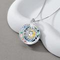 wholesale 925 Sterling Silver Rainbow Crystal Sun & Moon Goddess Hamsa Hand Pendant Necklace-0-1