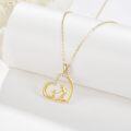 wholesale 14K Solid Gold Nickel-Free Heart Father Necklace, Hypoallergenic High Polish Gift for Women-0-1