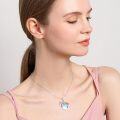 wholesale 925 Sterling Silver Fox Moonstone Heart Pendant Necklace-0-1