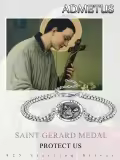 wholesale 925 Sterling Silver Saint Gerard Medal Charm Bracelet with Box Chain for Men Women Boys Girls (Adjustable)-0-5