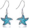 wholesale 925 Sterling Silver Turquoise Stone Starfish Drop Earrings for Women Christmas Gifts-0-0