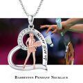 wholesale 925 Sterling Silver Tennis Player Pendant Necklace Never give up Sporty s for Women-0-4