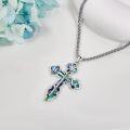 wholesale 925 Sterling Silver Abalone Shell Inlay Saint Michael Crucifix Pendant for Men's Necklaces-0-3