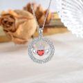 wholesale 925 Sterling Silver Red Crystal Heart Crown Tree of Life Necklace-0-3