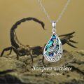 wholesale 925 Sterling Silver Teardrop Abalone Shell Scorpio Pendant Necklace for Women-0-5