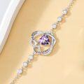 wholesale TOUPOP Heart Birthstone Bracelet 925 Sterling Silver Double Heart Bracelet Love You For Always And Forever Jewelry Anniversary Birthday Christmas Gifts For Women Wife Her -0-4