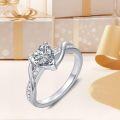 wholesale TOUPOP 1ct Heart Moissanite Wedding Rings For Women D Color Vvs1 S925 Sterling Silver Heart Cut Moissanite Engagement Ring Eternity Promise Wedding Anniversary Christmas Jewelry Gift For Wife Size 6-9 -0-5