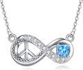wholesale 925 Sterling Silver Infinity Love Blue Crystal Pendant Necklaces Celtic Knots Peace Sign Charm Gift for Women Girls-0-0
