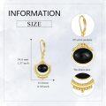 wholesale 925 Sterling Silver Black Onyx Teardrop Leverback Earrings - Bohemian  for Women-0-4