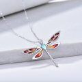 wholesale 925 Sterling Silver Rainbow Moonstone Dragonfly Pendant Necklace Gemstone s for Her-0-4