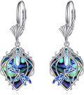 wholesale 925 Sterling Silver Abalone Shell Butterfly Drop Dangle Earrings for Women-0-0