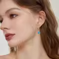 TOUPOP 925 Sterling Silver Turquoise Music Dangle Earrings For Women-0-2