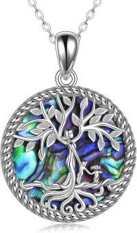 wholesale 925 Sterling Silver Abalone Shell Tree of Life Pendant Necklace for Women Christmas s-two and tree necklace
