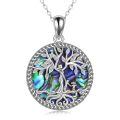 wholesale 925 Sterling Silver Abalone Shell Tree of Life Pendant Necklace for Women Christmas s-0-0