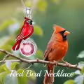 wholesale Sterling Silver & Cubic Zirconia Cardinal Birthstone Necklace - 25mm Memorial Gift for Women, 18+2 Chain, Hypoallergenic Angel Symbo-0-5