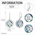 wholesale 925 Sterling Silver Crystal Compass Graduation Earrings for Women Hypoallergenic Gift-0-4