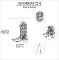 wholesale 925 Sterling Silver Cowboy Boots Heart Shape Stone Drop Earrings for Women Girls  4cm Long-0-4