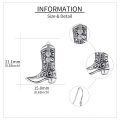 wholesale 925 Sterling Silver Oxidized Cowboy Boot Heart Zircon Drop Earrings-0-4