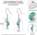 wholesale 925 Sterling Silver Turquoise Seahorse Dangle Drop Earrings for Women - Beach Jewelry-0-5