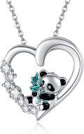wholesale 925 Sterling Silver Panda Heart Pendant Necklace Animal  for Women-0-0