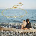 wholesale 14k Gold Thin Chain Bracelet with Sun Moon and Star Charms Fine Jewelry Birthday Gift for Women-0-4