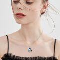 wholesale 925 Sterling Silver Blue Crystal Heart Shape Pendant Necklace for 2-3 Best Friends Gifts-0-3
