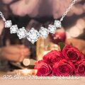 wholesale 14K Gold Moissanite Bridal Necklace - 5 Stones (Total Weight: ~9 ct)-0-7