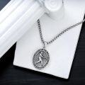 wholesale 925 Sterling Silver Oval Baseball Athlete Pendant Necklace for Men & Women Sports Gifts-0-1