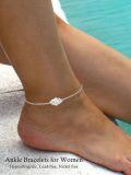 wholesale Anklet For Women 925 Sterling Silver Dainty Gemstone Ankle Bracelet Beach Fine Jewelry Summer Christmas Gifts For Women Her -0-5