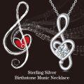 wholesale Birthstone Music Note Necklace 925 Sterling Silver Musical Fine Jewelry For Women Music Lovers Student Teacher Birthday Christmas Gifts -0-3