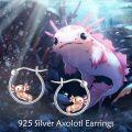wholesale 925 Sterling Silver Axolotl Hoop Earrings Cute Animal s for Women-0-5