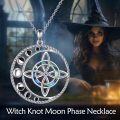 wholesale 925 Sterling Silver Abalone Shell Celtic Knot Moon Phase Pendant Necklace-0-5