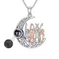 TOUPOP Sterling Silver Crystal Sister Pendant Necklace, Four Sisters Gifts-0-0
