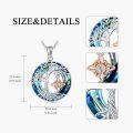 wholesale 925 Sterling Silver Tree of Life Goddess Necklace with Blue Crystal and Rose Gold Charm s for Women-0-2