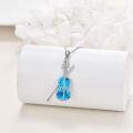 wholesale 925 Sterling Silver Opal Violin Bow Pendant Necklace for Women-0-7