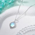 wholesale 925 Sterling Silver Moonstone Pendant with Celtic Knot Design and Chain for Women-0-2