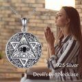 wholesale 925 Sterling Silver All Seeing Eye Pentagram Necklace for Women Evil Eye s-0-4
