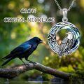 wholesale Owl/raven Necklace 925 Sterling Silver Owl/raven Pendant Crystal Jewelry Christmas Birthday Gifts For Women -0-2