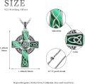 wholesale 925 Sterling Silver Malachite Celtic Knot Cross Pendant Necklace  Norse Viking Jewelry for Men Women-0-5