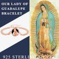 wholesale 925 Sterling Silver & Black Onyx Our Lady of Guadalupe Bracelet, 20mm Charm, 7+2 Extender, Double , Catholic Jewelry-0-6