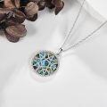 wholesale 925 Sterling Silver Round Celtic Knot Abalone Shell Pentacle Pendant Necklace-0-3
