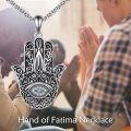 wholesale 925 Sterling Silver Evil Eye Hamsa Hand Pendant Necklaces for Women Girls s 45cm Chain Length-0-5