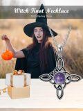 wholesale 925 Sterling Silver Amethyst Knot Cross Pendant Necklace-0-5