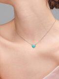 wholesale 925 Sterling Silver Larimar Heart Pendant Necklace with 18+2 Chain - Birthdays Gifts for Her-0-2